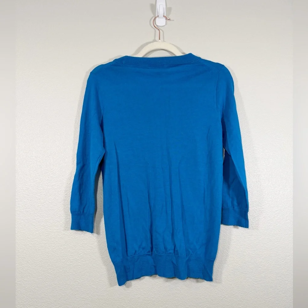 J. Crew Sweater Crew Top Pullover Vibrant Blue Knit Top 100% Merino Wool Women S